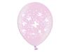 Baloane roz cu fluturi albi, 30 cm, 6buc/set