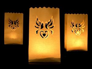 Lampioane decorative - porumbei, 10buc / set