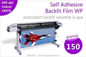 Printuri indoor pe autocolant backlit film (Self Adhesive Backlit Film Water Proof) WP-100PETL
