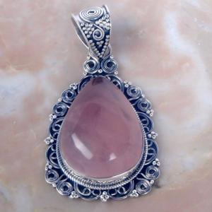 Pandantiv argint quartz roz- Cod: PQS-0002