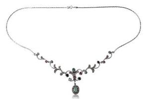 Colier argint rubin,smarald,safir-Cod:VRP4786