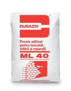 DURAZIV Premix aditivat pentru tencuieli, zidarii si reparatii ML 40