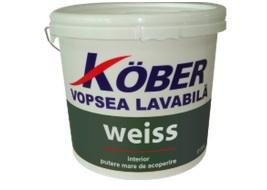 Vopsea lavabila pentru interior Weiss KOBER - 8,5 L,Amorsa la 3 L inclusa in pret
