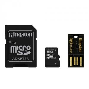 CARD DE MEMORIE KINGSTON MICROSDHC 16GB + ADAPTOR USB + CITITOR USB
