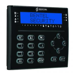 Tastatura LCD cu cititor de proximitate Bentel Absoluta T-BLACK, 3 taste functionale, 3 terminale, negru