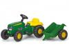 Tractor cu pedale si remorca copii verde 012190 rolly