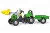 Tractor cu pedale si remorca copii verde 023196 rolly toys
