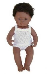 Papusa Baby afroamerican baiat 38 cm Miniland
