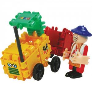 Set de constructie Fermier si Tractor Clics