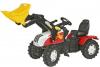 Tractor cu pedale pentru copii alb cu rosu rolly toys