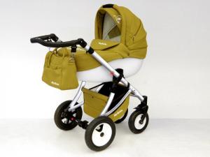 Carucior Pentru Copii 3 In 1 Mykids Amber Alb-Green