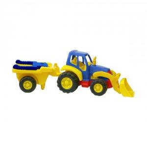 Jucarie Tractor excavator cu remorca roaba MINILAND