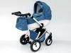 Carucior pentru copii 3 in 1 mykids amber alb-blue