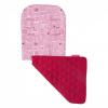 Asternut reversibil birdcage sachet pink/persian red