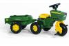 Tractor cu pedale si remorca copii verde rolly toys