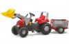 Tractor cu pedale si remorca copii rolly toys