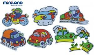 Puzzle tematic cu mijloace de transport 3-5 piese Miniland