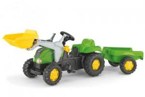 Tractor Cu Pedale Si Remorca Copii Verde ROLLY TOYS