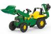 Tractor excavator cu pedale verde rolly toys