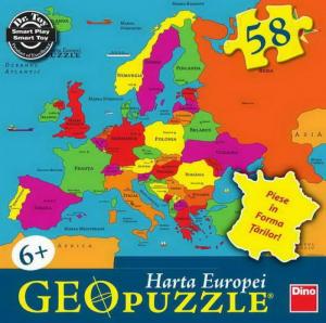 Puzzle Geografic Harta Europei (58 Piese)