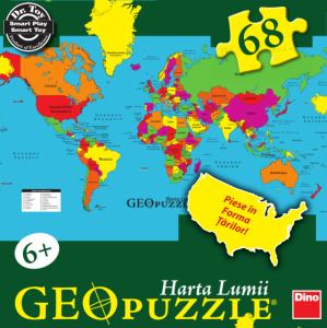 Puzzle Geografic Harta Lumii (68 Piese)