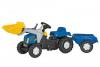 Tractor cu pedale si remorca copii blue 023929 rolly