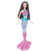 Papusa Barbie Sirena bruneta in costum Bleu Roz OK