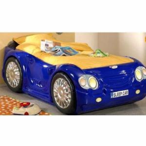 Pat copii Sleep Car albastru HSBD cu salte inclusa