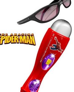 Microfon cu lumini si ochelari Spiderman