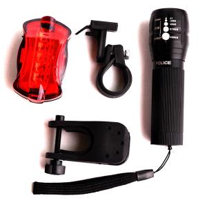 LPC-B002 - Set Far Lanterna bicicleta lupa & zoom + stop