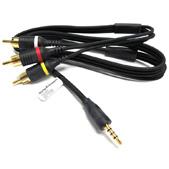 Cablu audio-video AV, prezinta mufa audio-video jack de 3.5mm (4 pin) si 3 mufe RCA