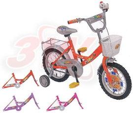 Bicicleta DHS roti ajutatoare 1402 copii 4-5 ani fete