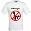 Tricou unisex maneca scurta alb "post negru"