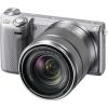 Aparat Foto Mirrorless Sony NEX-5R, 16.1 MP, Argintiu + Obiectiv 18-55mm