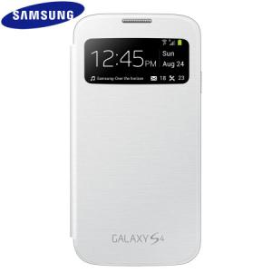 Husa Protectie Samsung EF-CI950BWEGWW S-View Cover White pentru i9500 Galaxy S IV