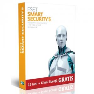 ESET NOD32 Smart Security v5, 1 Calculator, Licenta 12 luni+6 luni GRATIS, Licenta Box