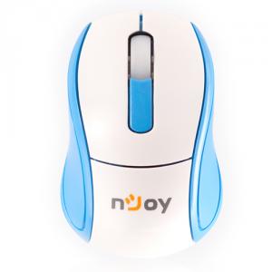 Mouse Wireless Njoy M6, 77 mm, 1600 DPI, Alb