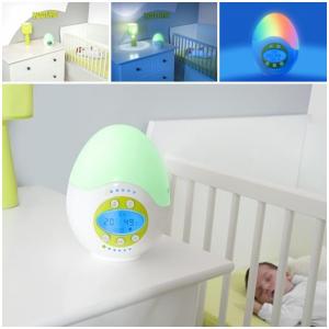 Dispozitiv 5 functii(termohigrometru,alarma,lampa veghe,melodii) - pentru camera bebelusului - A047007