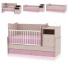 Patut 3 in 1 - trend plus oak/pink - sistem de leganare