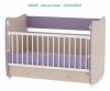 BERTONI - Patut din lemn cu balansoar Dream Oak/Violet