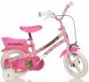 Dino bikes - bicicleta cu roti ajutatoare roz