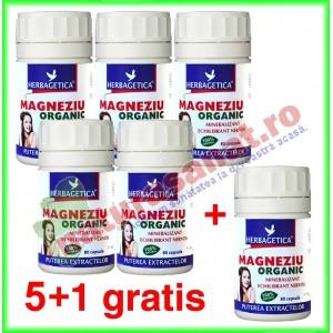 Magneziu Organic 80 capsule PROMOTIE 5+1 gratis - Herbagetica