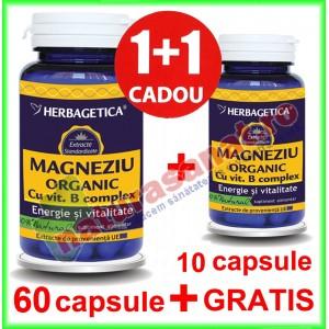 Magneziu Organic PROMOTIE 60+10 capsule GRATIS - Herbagetica