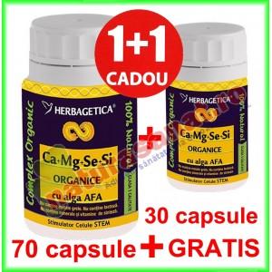 Ca Mg Se Si (Calciu Magneziu Seleniu Siliciu) Organice cu Alga AFA PROMOTIE 70+30 capsule - Herbagetica