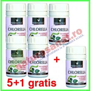 Chlorella 410mg 80 capsule PROMOTIE 5+1 gratis - Herbagetica