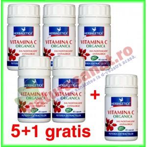 Vitamina C Organica 80 capsule PROMOTIE 5+1 gratis - Herbagetica