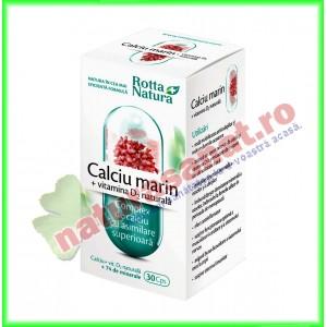 Calciu Marin + Vitamina D2 Naturala 30 capsule - Rotta Natura