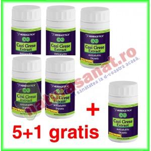 Cozi de Cirese cu Extract 30 capsule PROMOTIE 5+1 gratis - Herbagetica