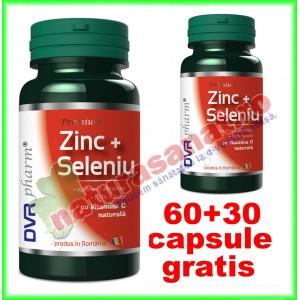 Zinc + Seleniu cu Vitamina C Naturala PROMOTIE 60+30 capsule GRATIS - DVR Pharm