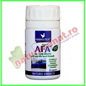 AFA 80 capsule - Herbagetica (Aphanisomenon flos aquae) originala, organica, recoltata din lacul Klamath (Oregon - SUA)